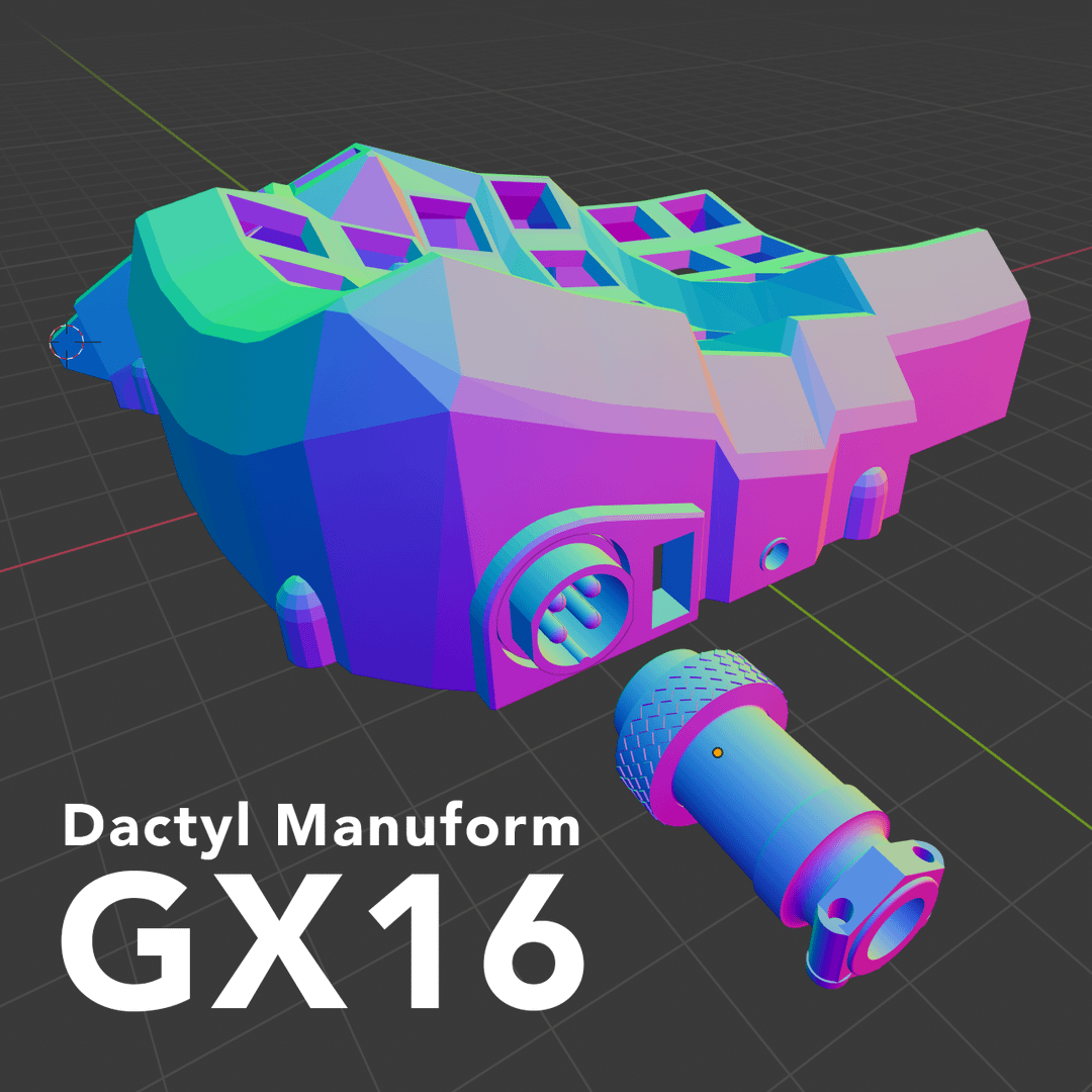 Dactyl Manuform GX16 by /u/hellmoneywarriors